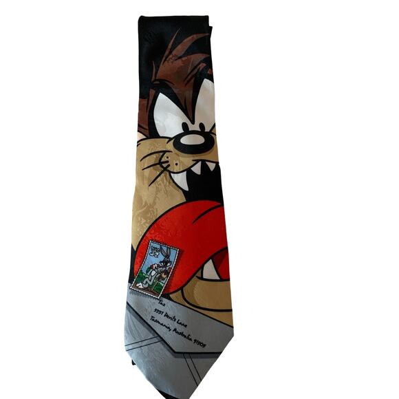 Tasmanian Devil neck tie stamp collection necktie 1997 y2k - Picture 6 of 7